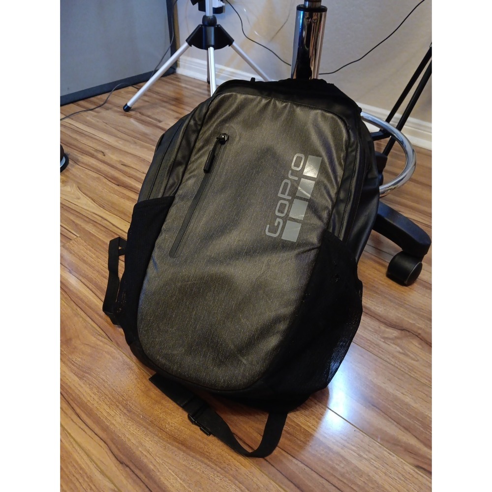 GoPro Black Gray Nylon Camera Backpack Padded Accessory Compartments Universal